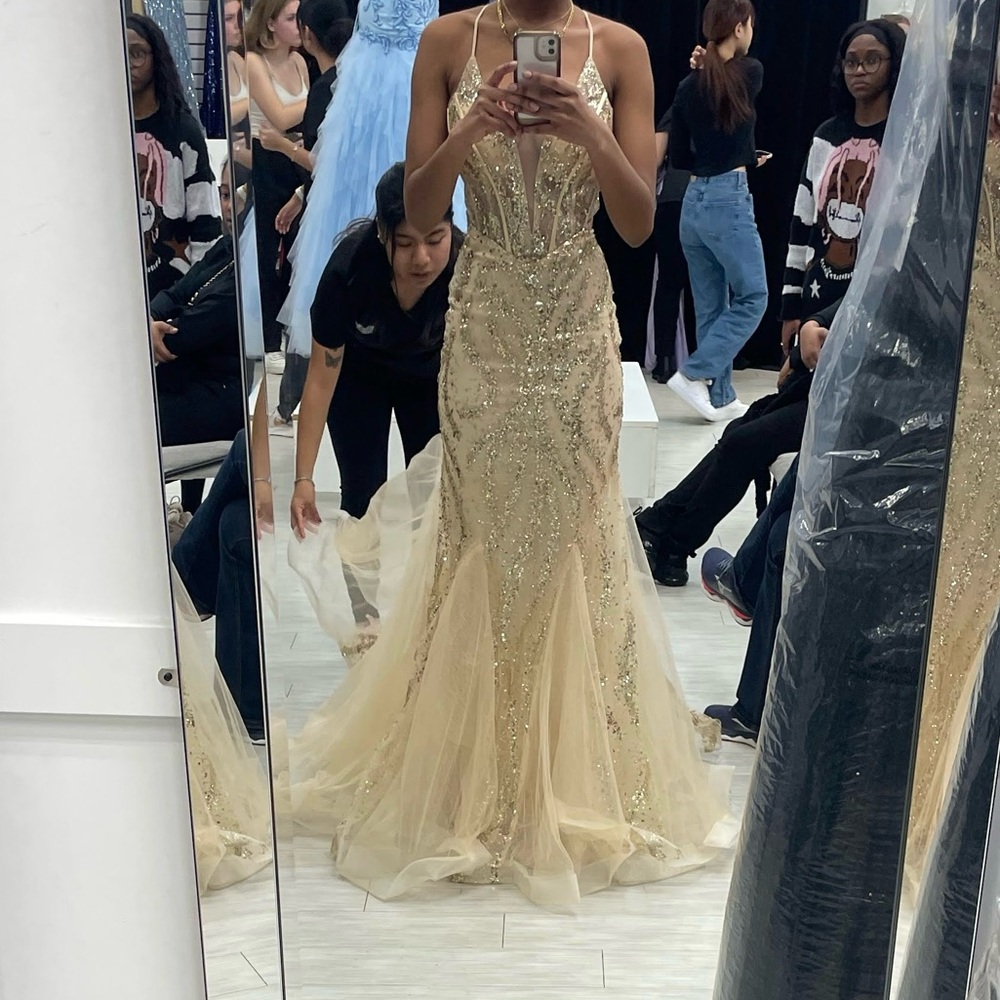 Royal Queen Collection Gold Prom Dress - Picture 5 of 8